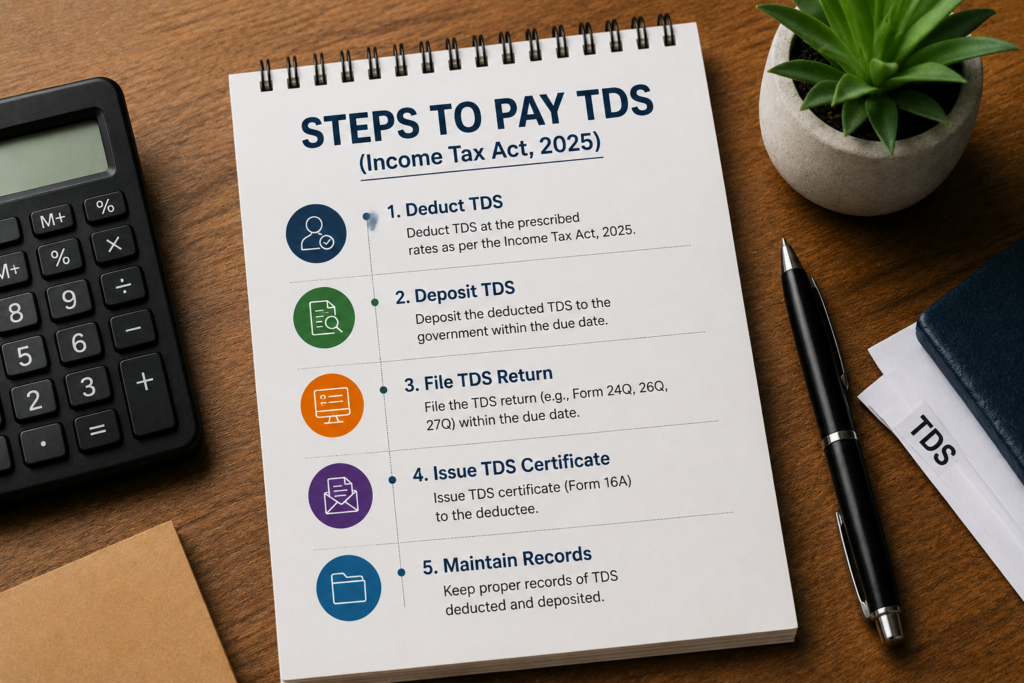 Steps to Pay TDS (Income Tax Act, 2025)